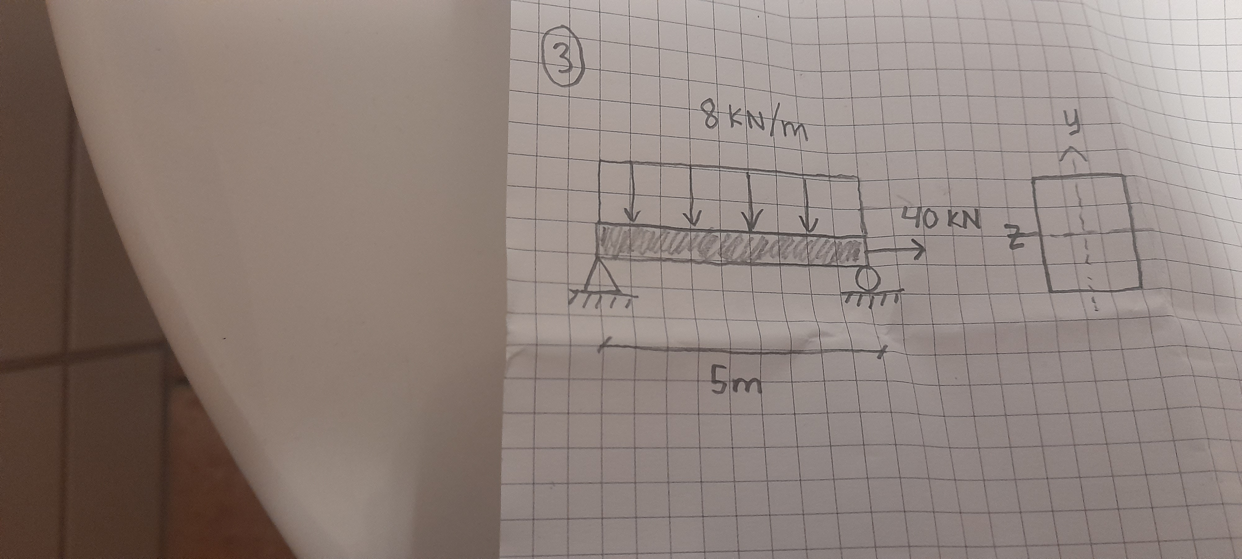 glulam beam is loaded by uniformly distributed