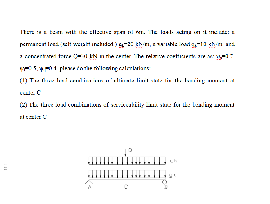 There is a beam with the effective span of 6 m .