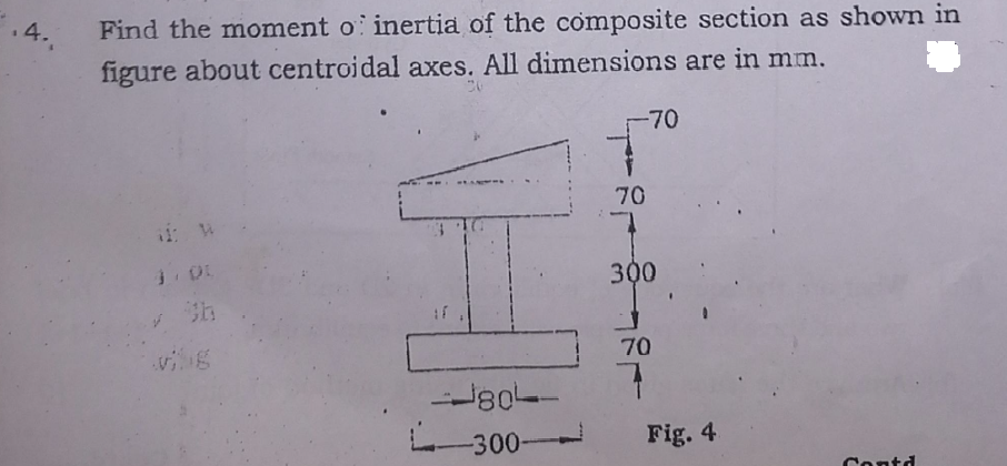 Find the moment 0 inertia of the composite