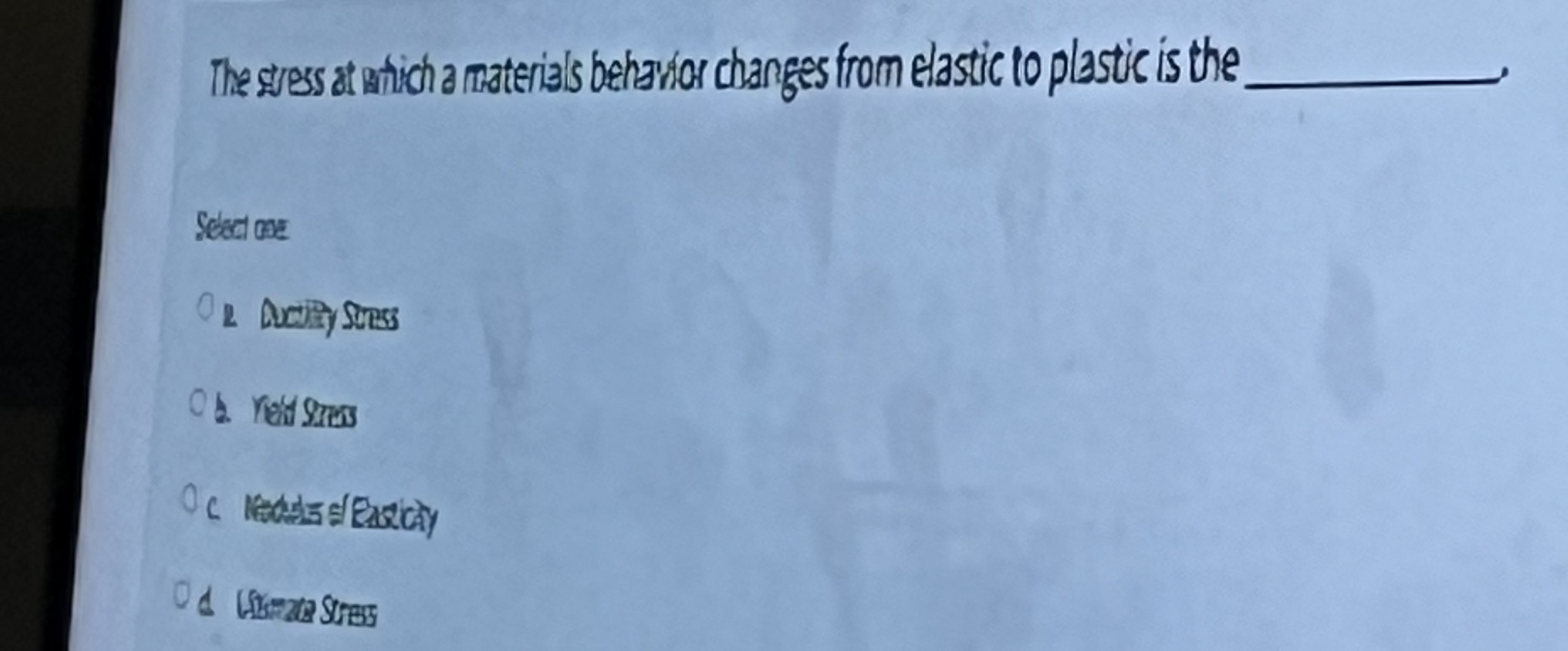 The gress at anich a materials behavior changes