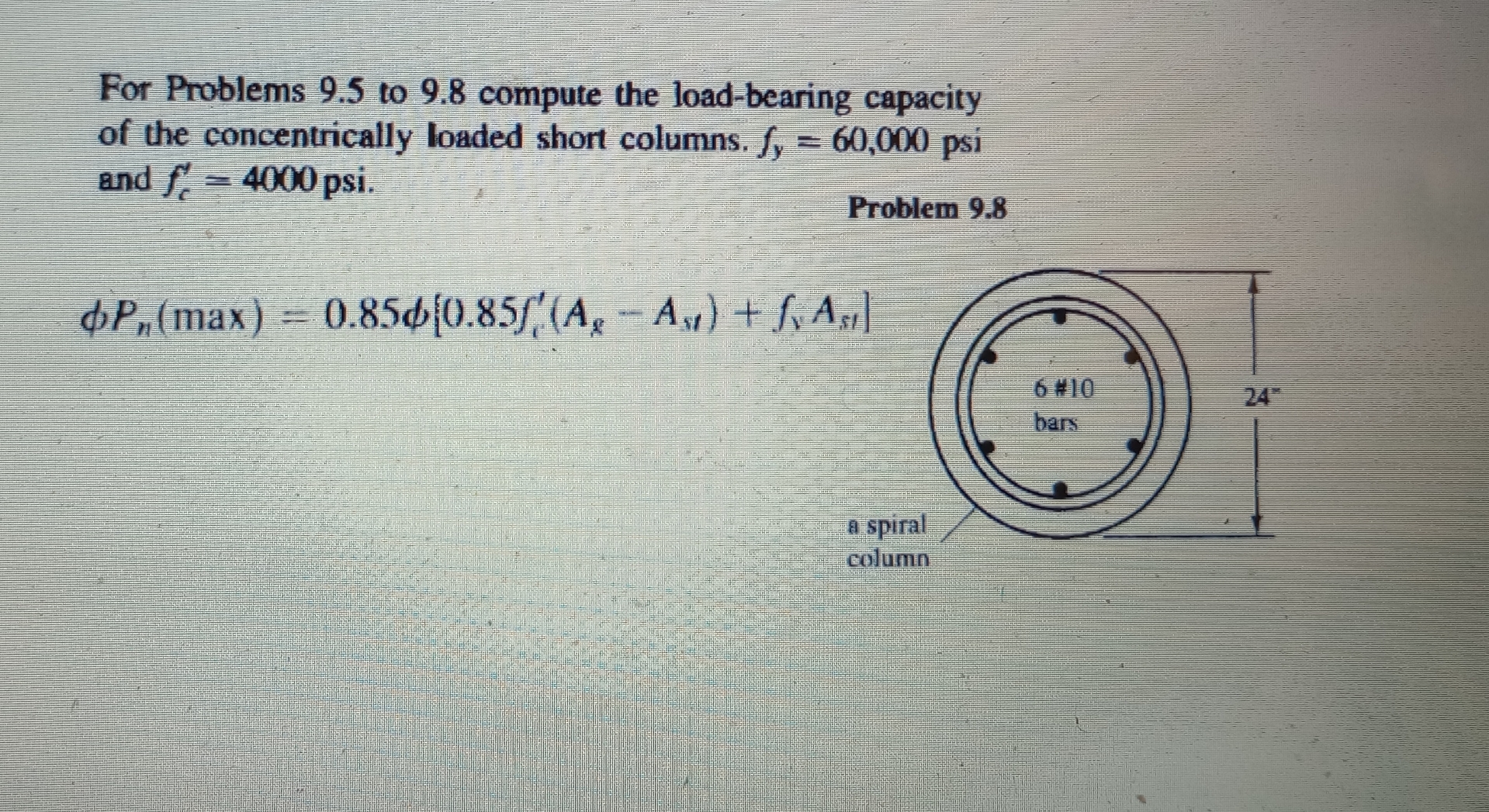 For Problems 9 . 5 to 9 . 8 compute the load -