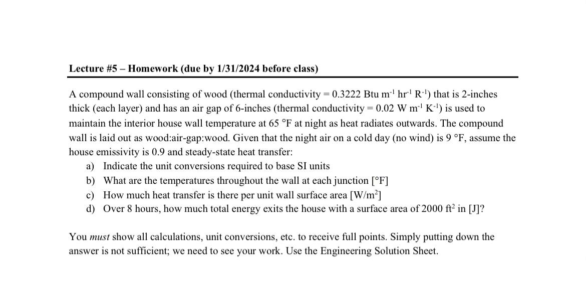 Lecture # 5 - Homework ( due by 1 / 3 1 / 2 0 2 4