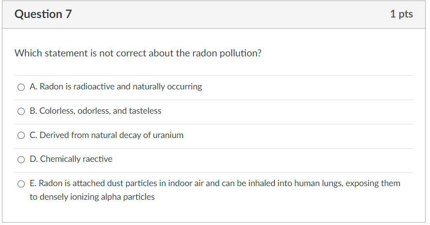 Question 7 Which statement is not correct about