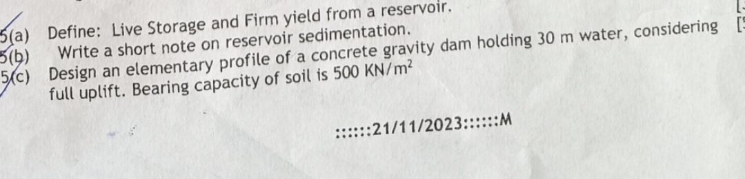 5 . ( c ) Design an elementary profile of a