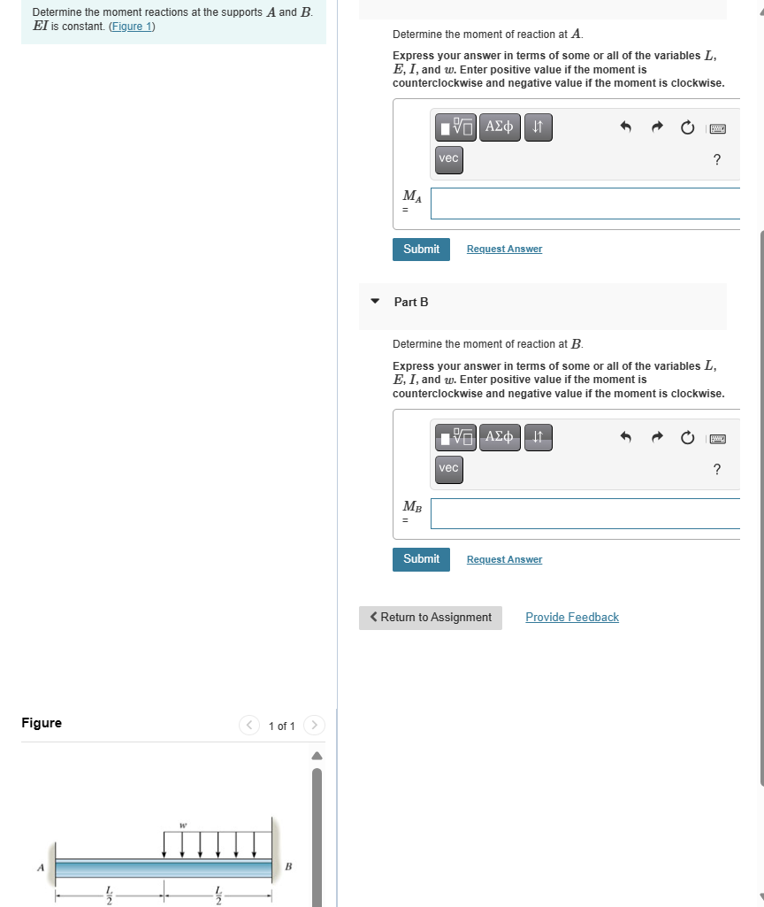 Determine the moment reactions at the supports A