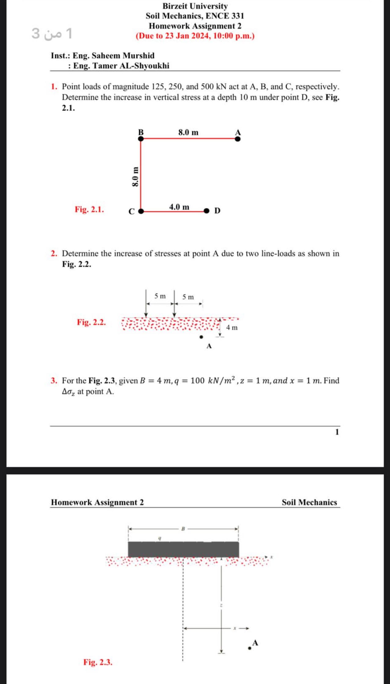 Birzeit University Soil Mechanics, ENCE 3 3 1