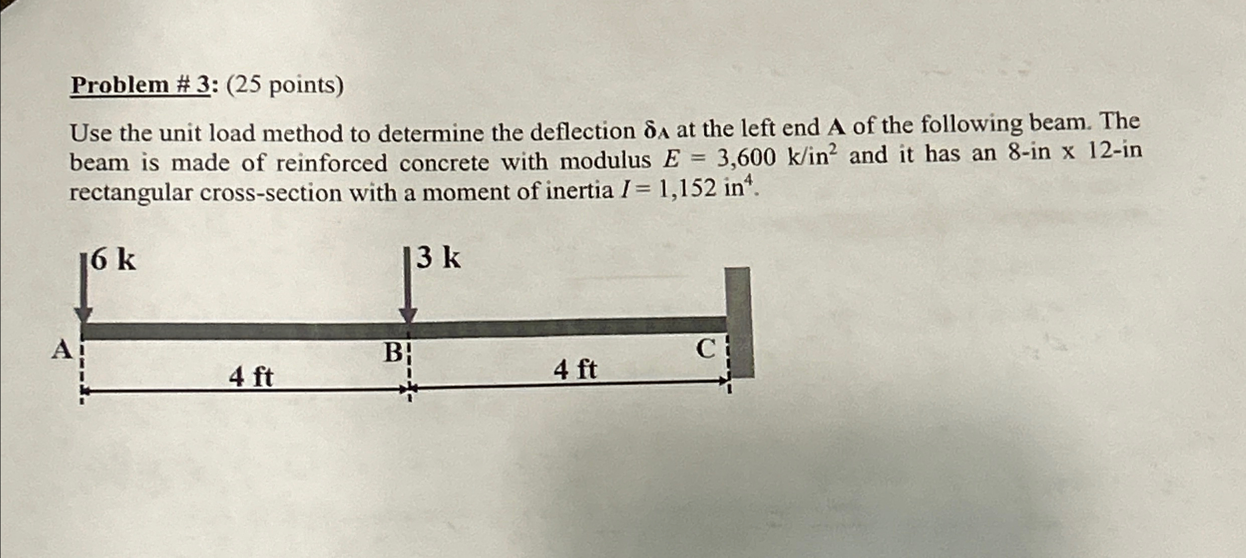Problem # 3 : ( 2 5 points ) Use the unit load