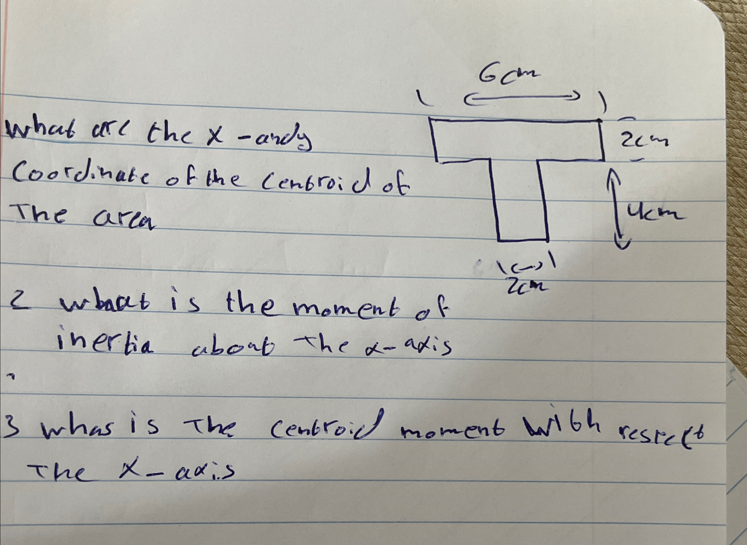 2 what is the moment of inertia about the - axis