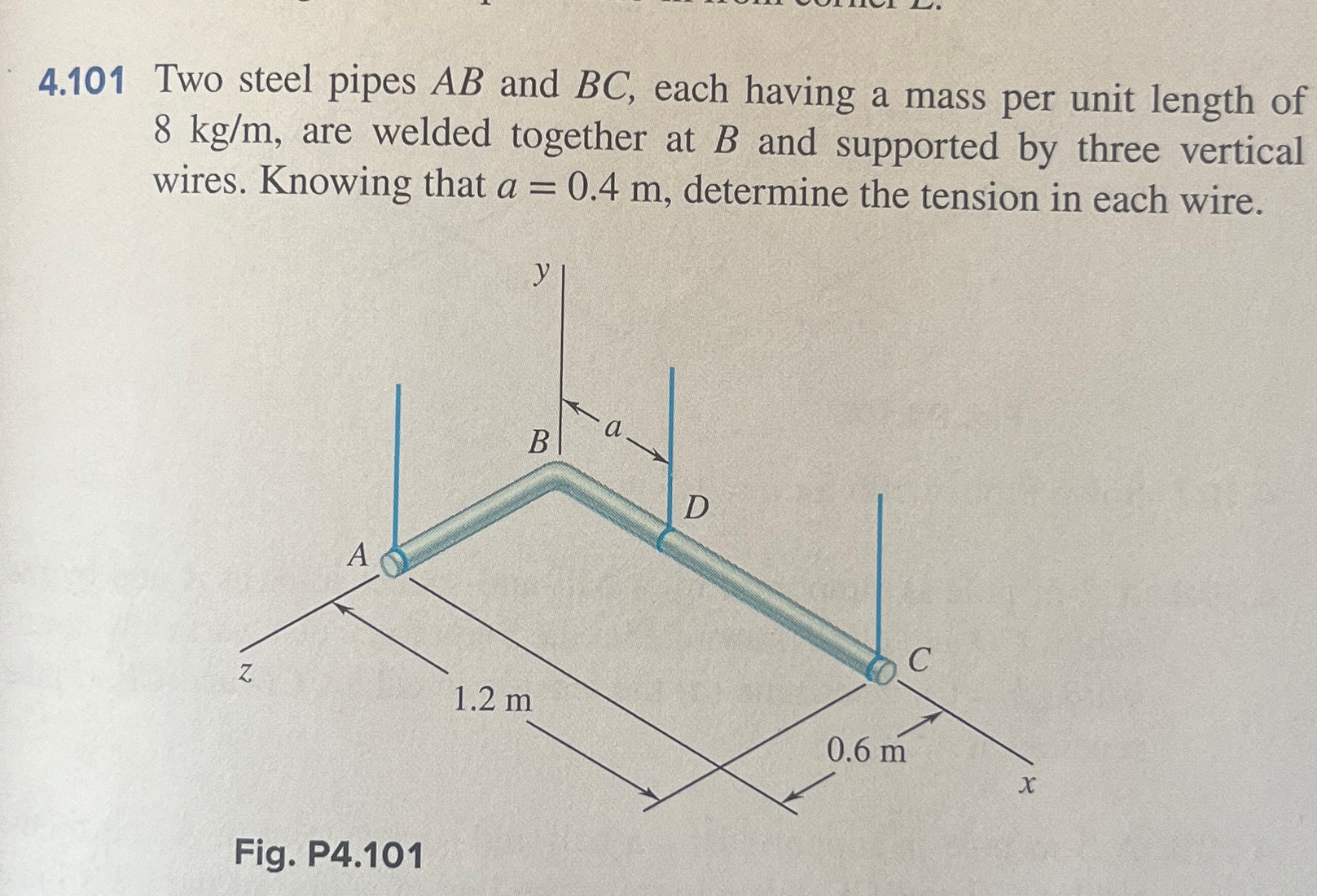 4 . 1 0 1 Two steel pipes A B and B C , each