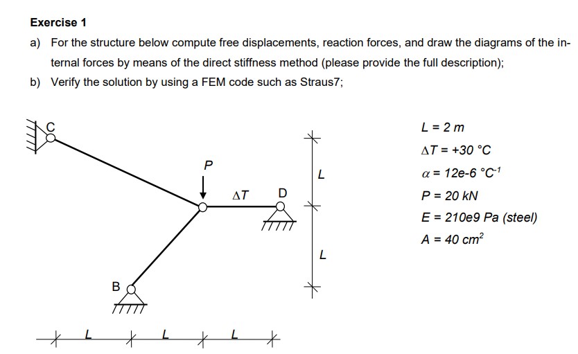 Exercise 1 a ) For the structure below compute