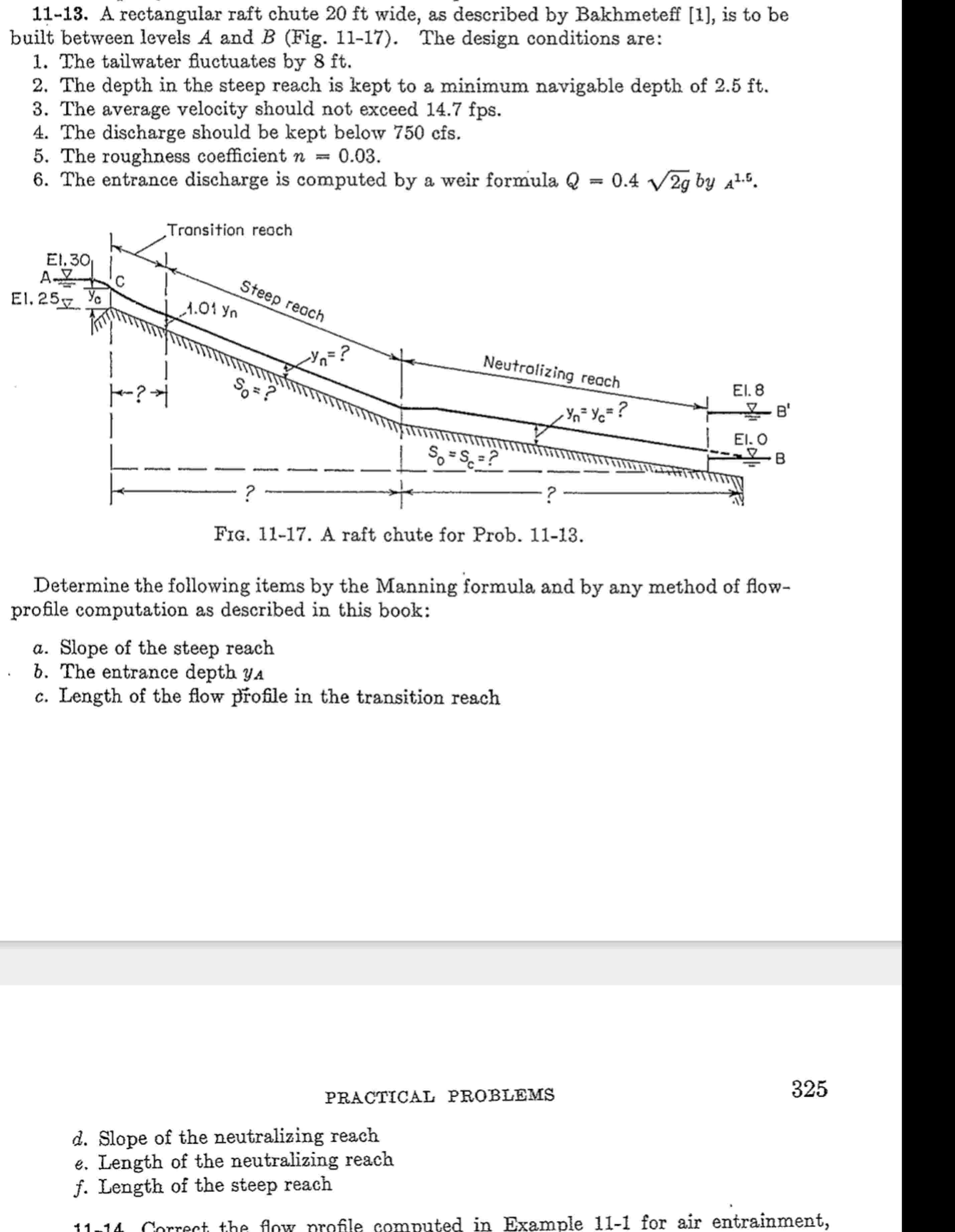 1 1 - 1 3 . A rectangular raft chute 2 0 f t