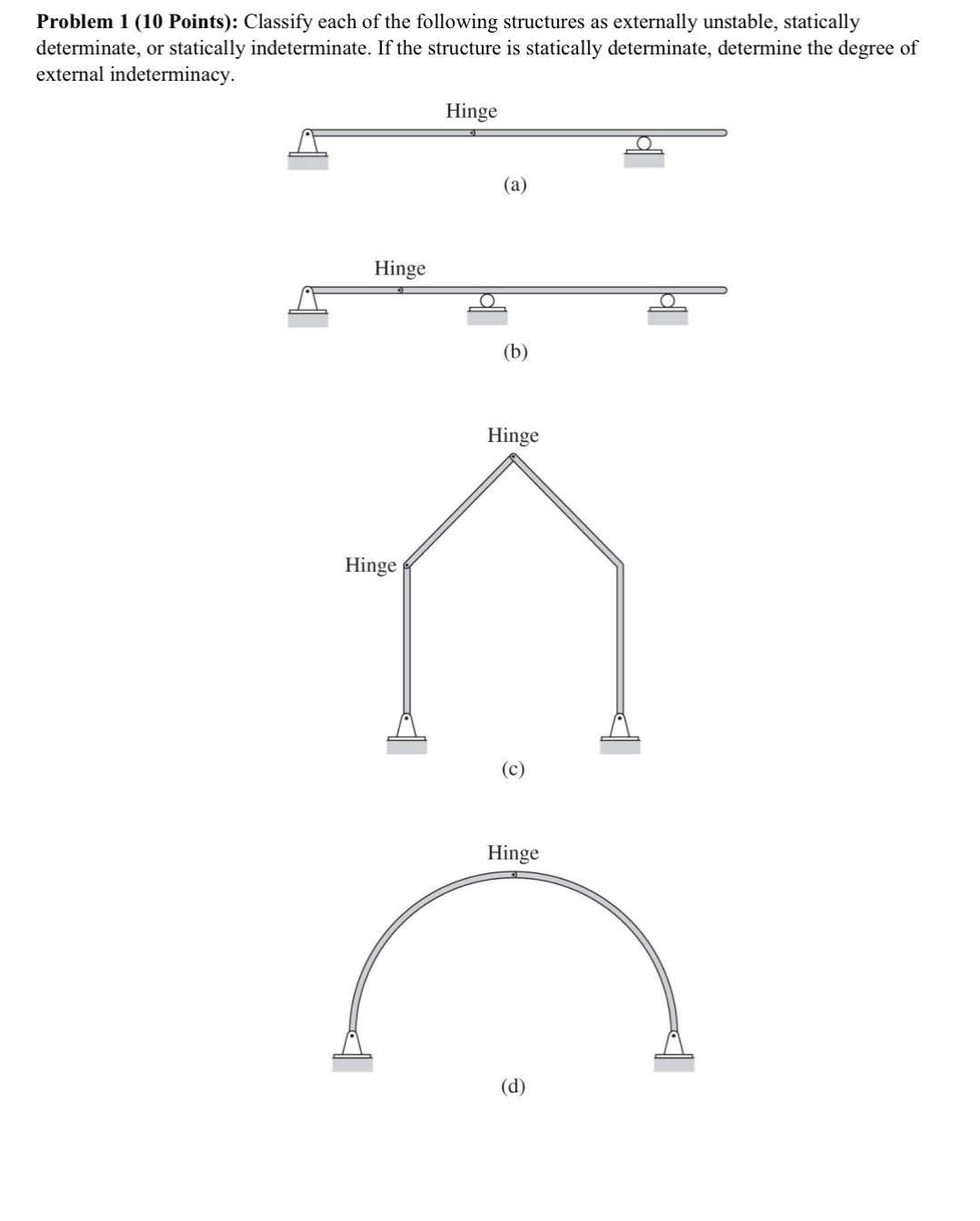 Classify each of the following structures as