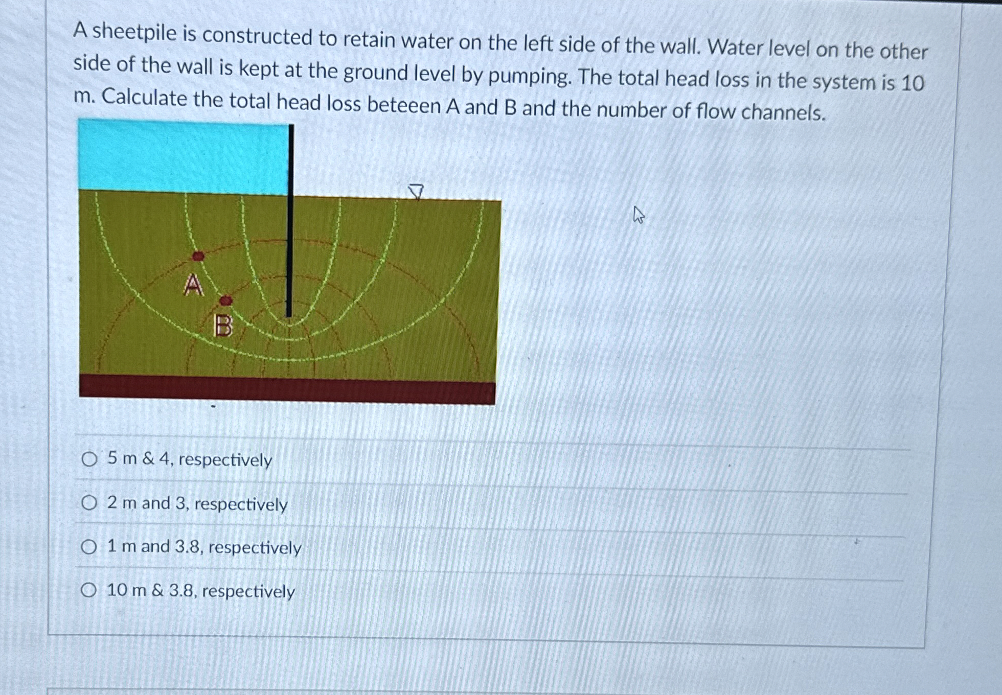 A sheetpile is constructed to retain water on the