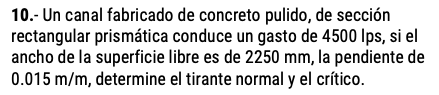 Un canal fabricado de concreto pulido, de secci n