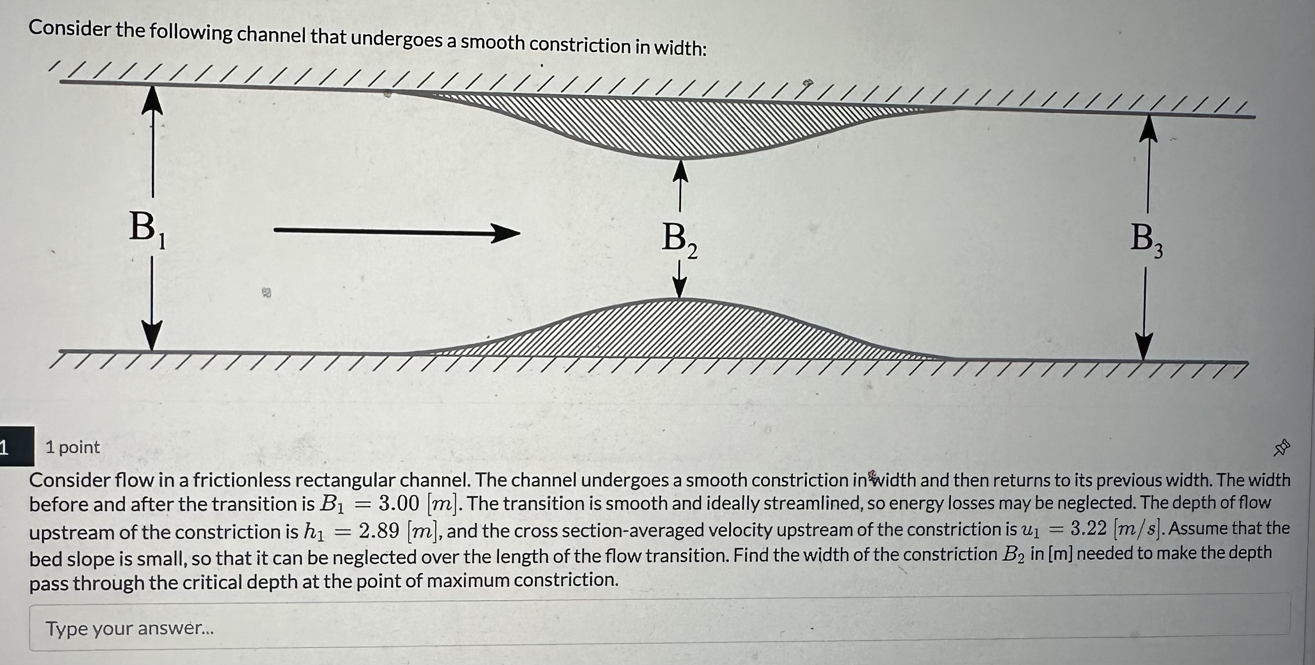 Consider the following channel that undergoes a