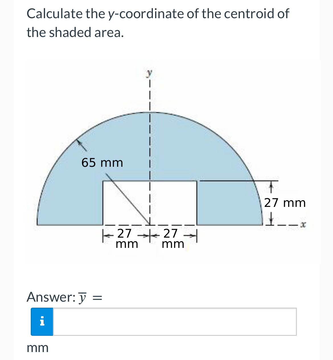 Calculate the y - coordinate of the centroid of