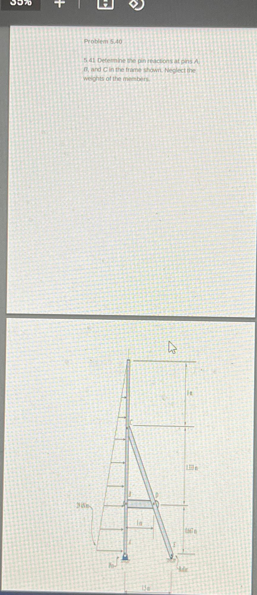 Problem 5 . 4 0 5 . 4 1 Determine the pin