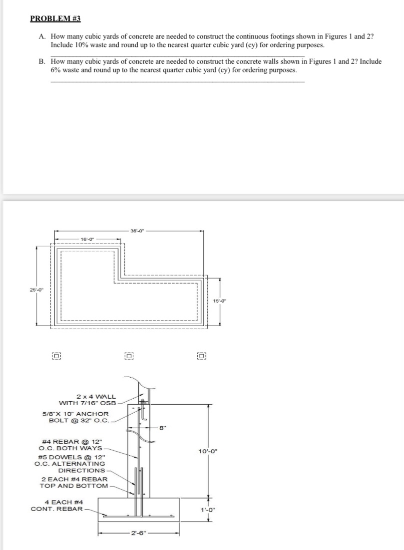 PROBLEM# 3 A . How many cubic yards of concrete
