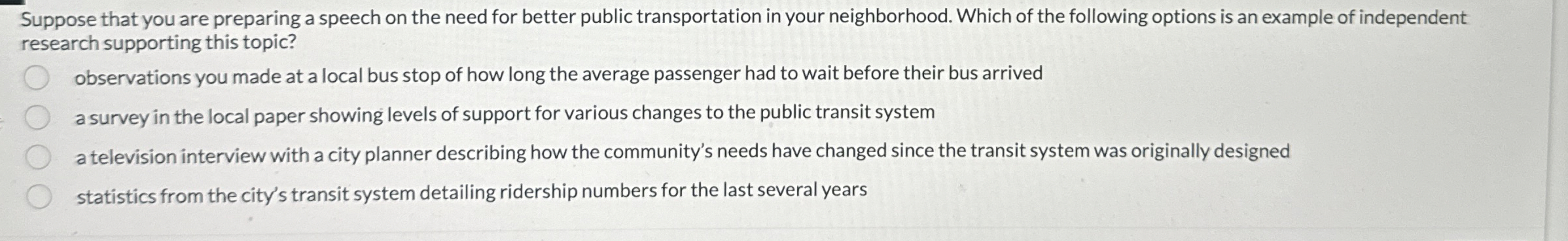 Suppose that you are preparing a speech on the