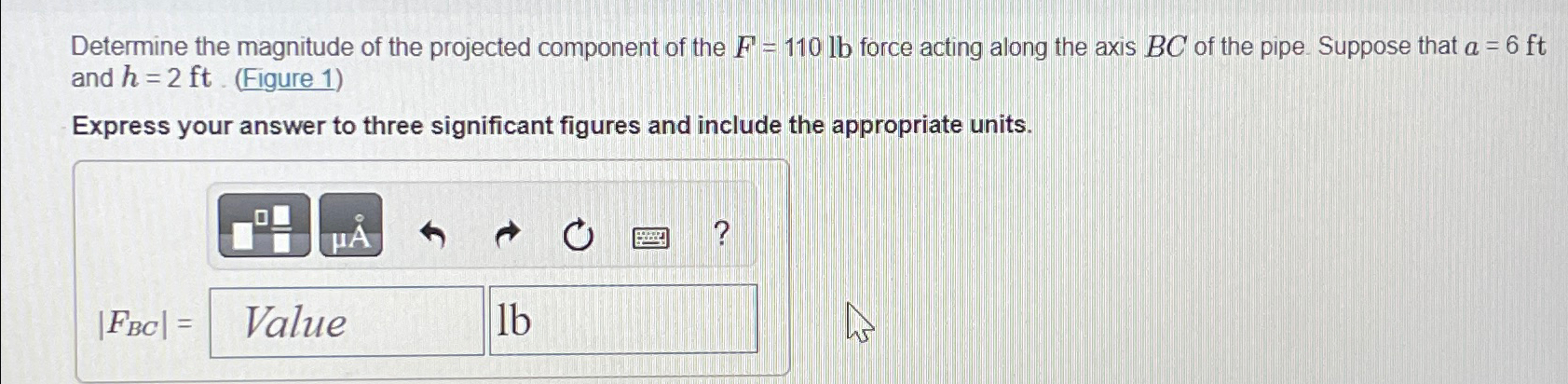 Determine the magnitude of the projected