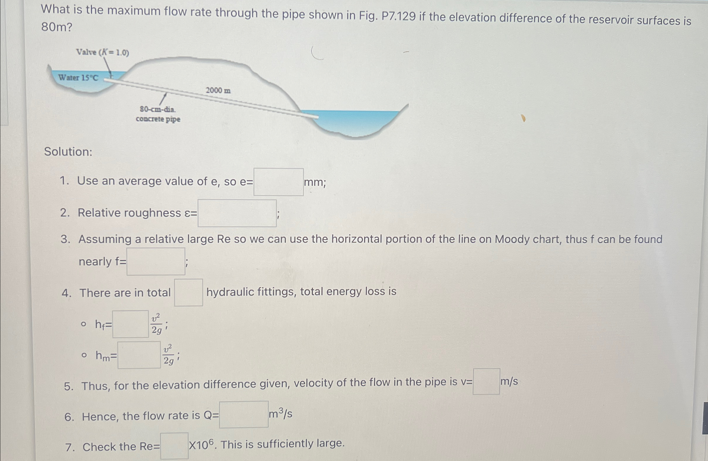 What is the maximum flow rate through the pipe