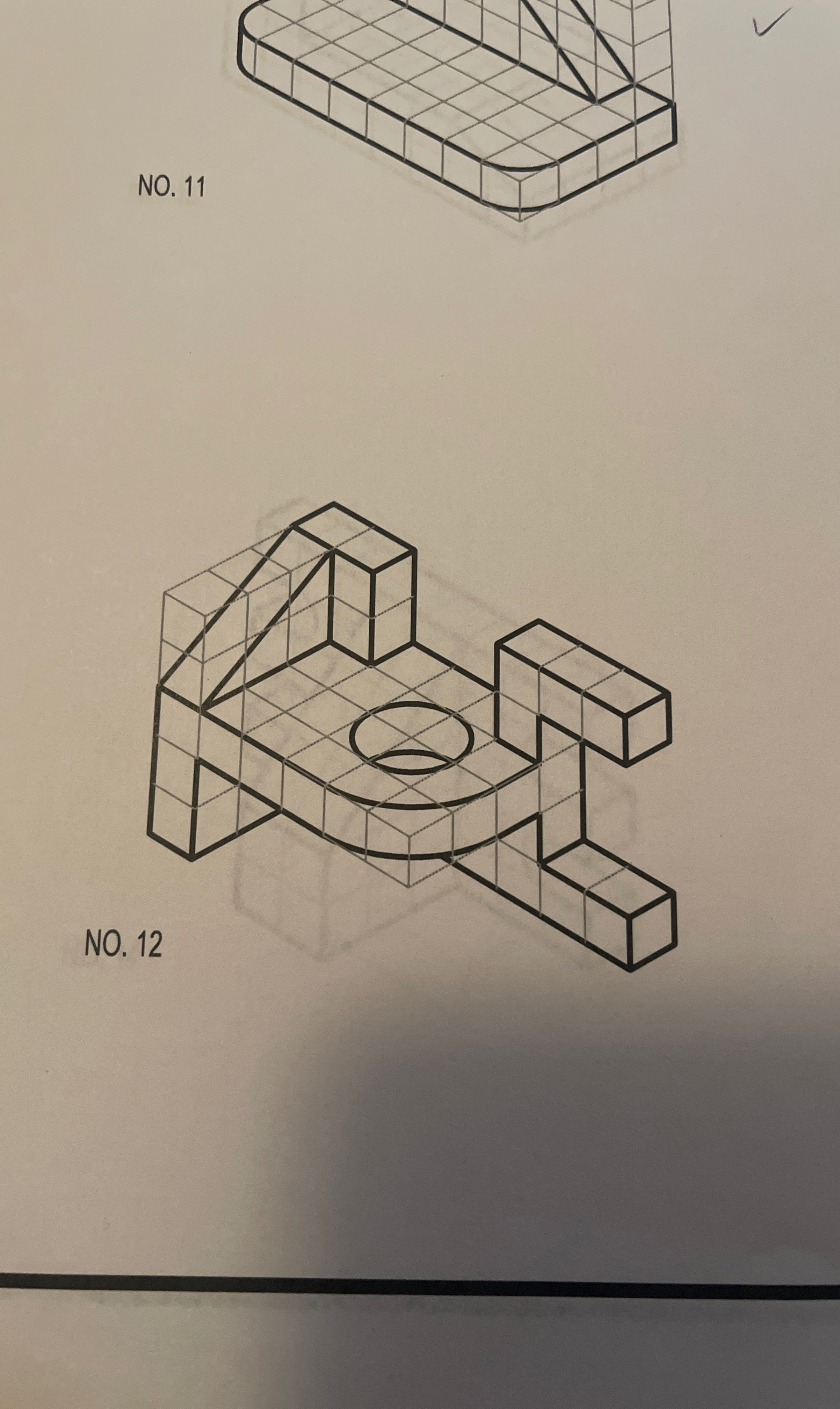 Object view top and front and side view