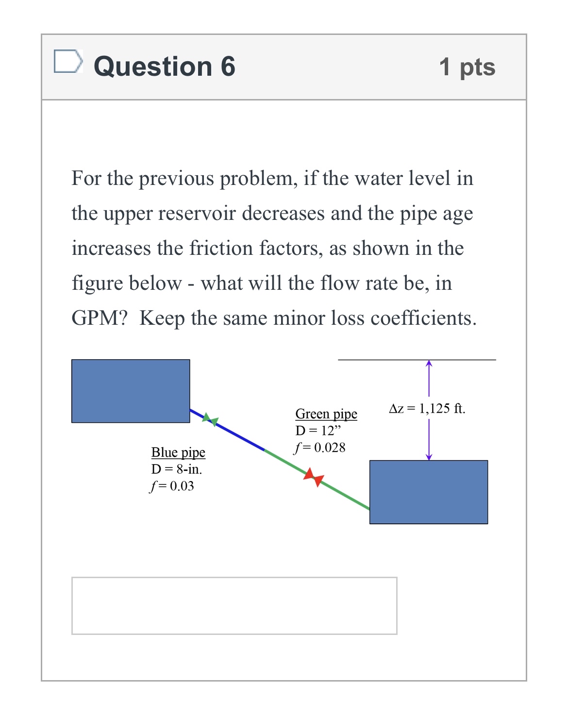 Question 6 1 pts For the previous problem, if the