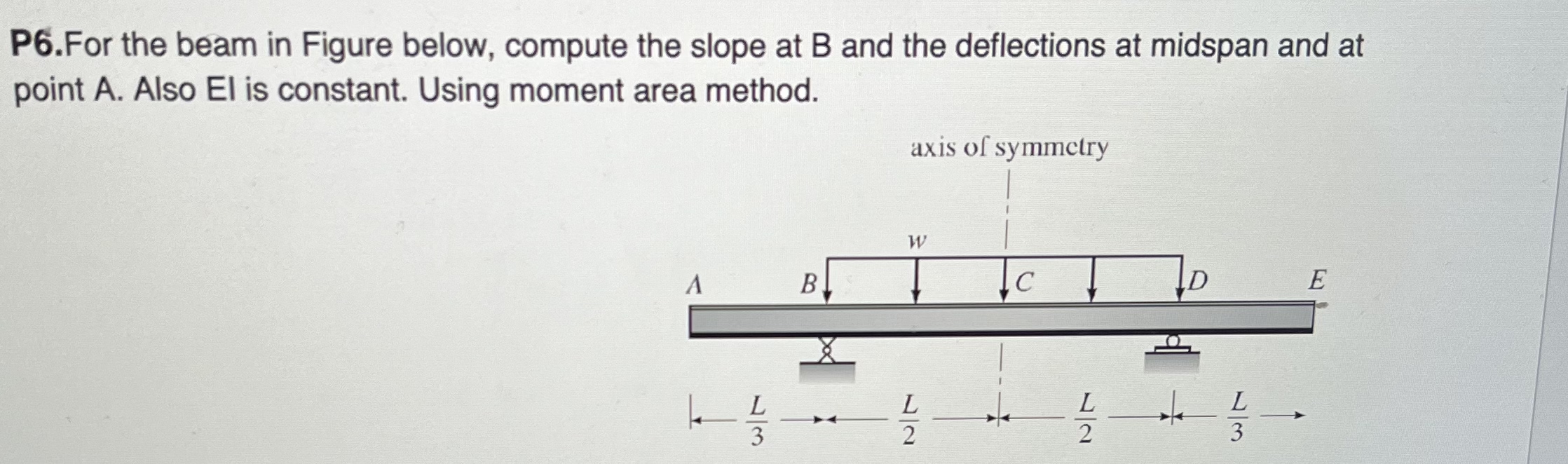 P 6 . For the beam in Figure below, compute the