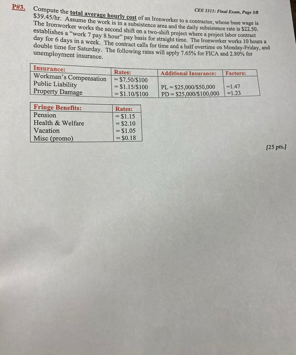 $ 3 9 . 4 5 h r . Assume the work is in a