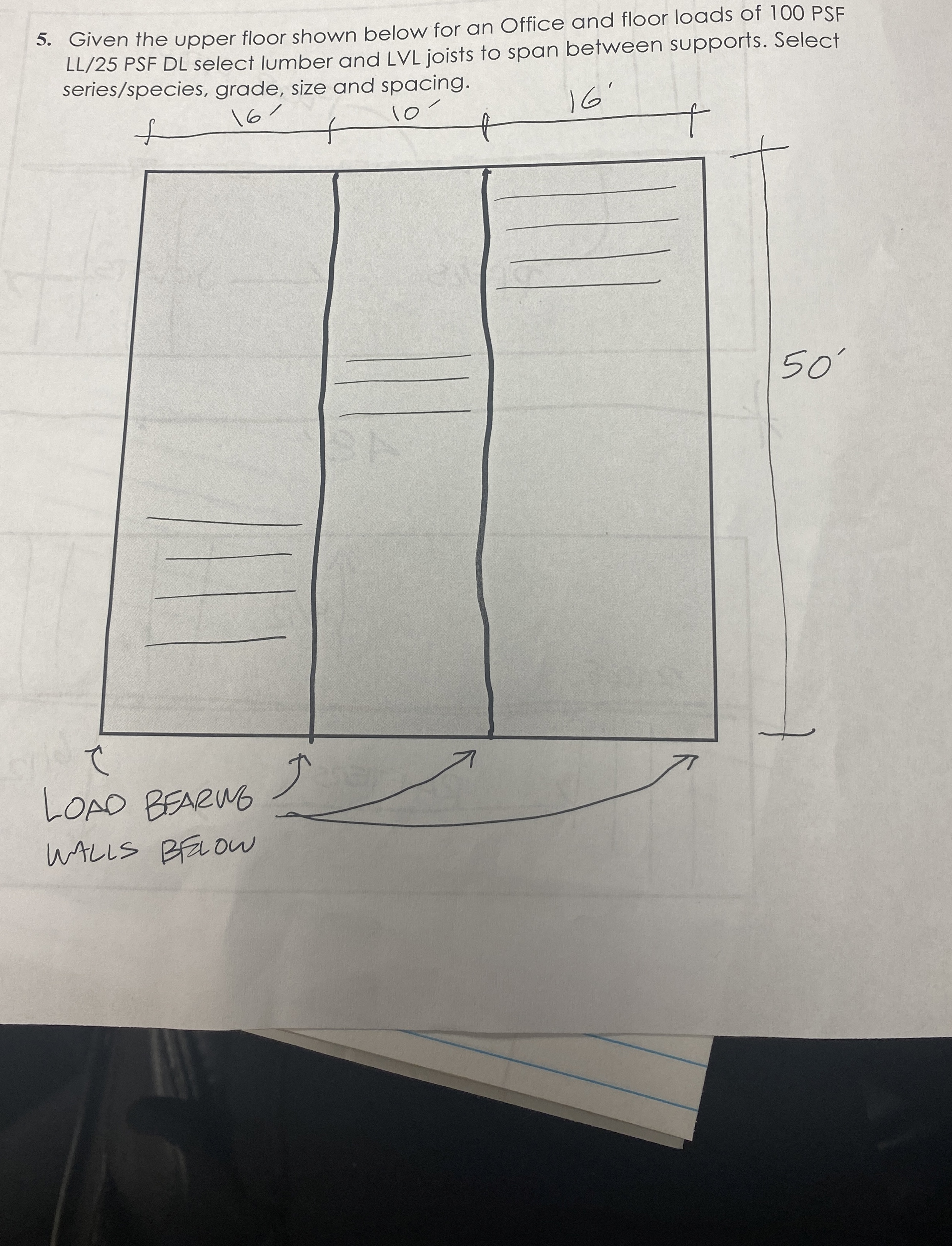 Given the upper floor shown below for an Office