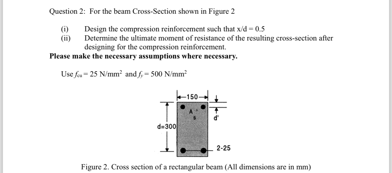 Question 2 : For the beam Cross - Section shown