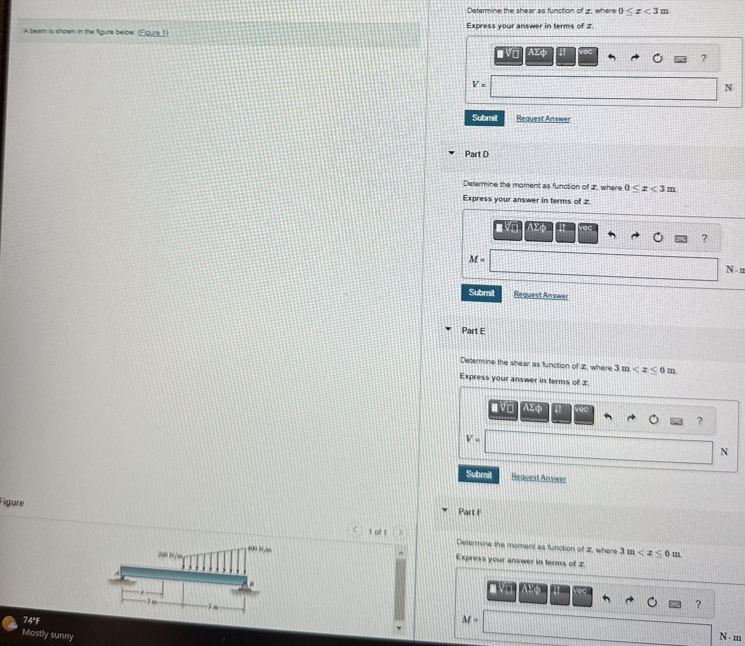 Draw shwar and moment diagram please. Detemine