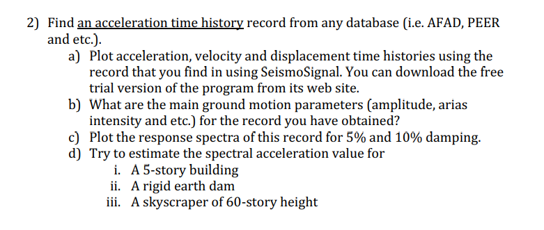 Find an acceleration time history record from any