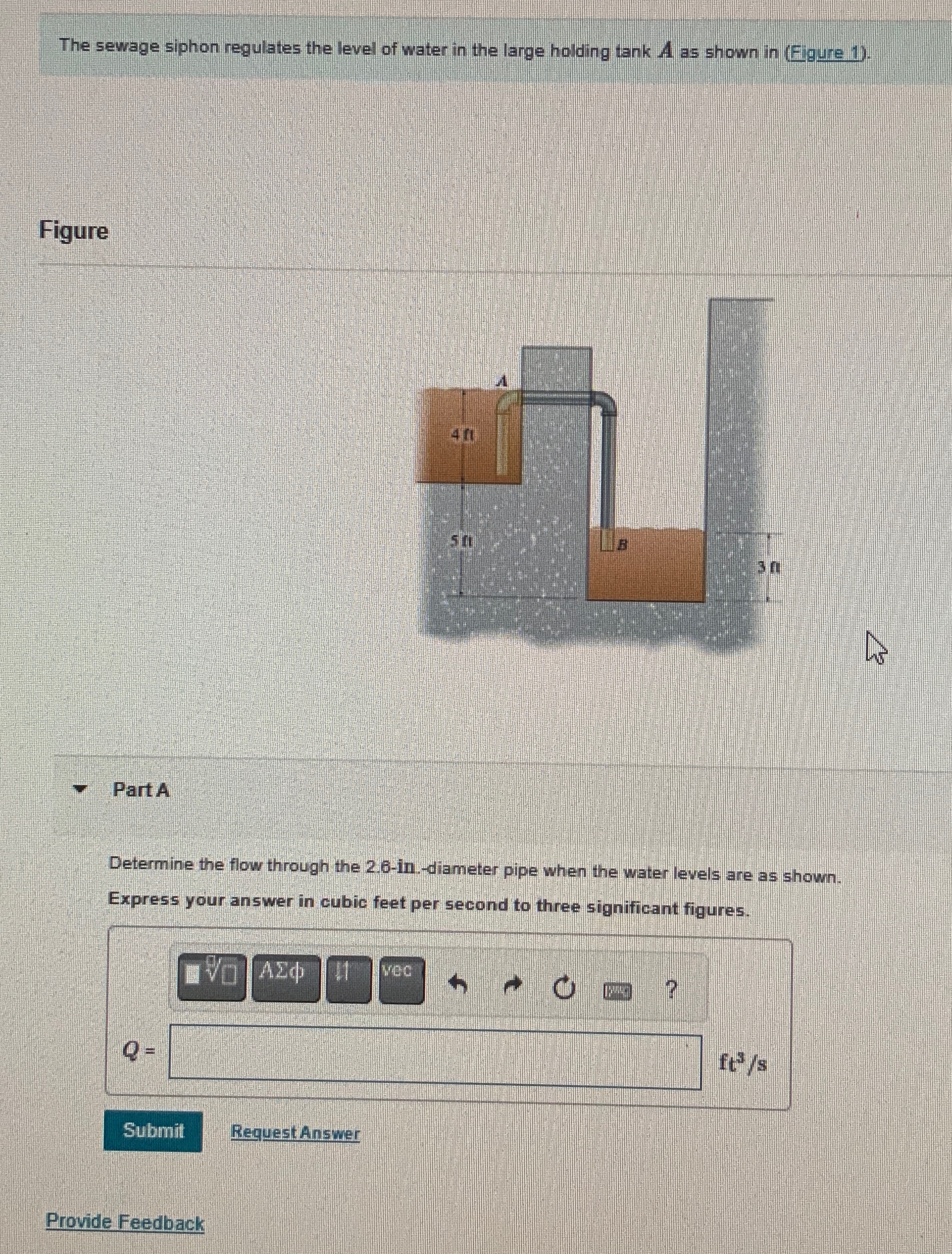 The sewage siphon regulates the level of water in