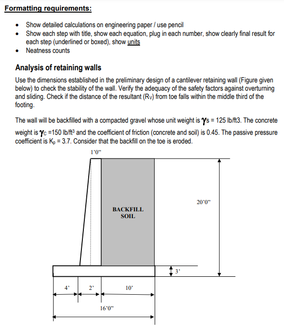 Formatting requirements: Show detailed