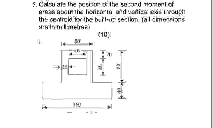 Calculate the position of the second moment of