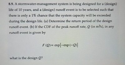 8 . 9 . A stormwater - management system is being
