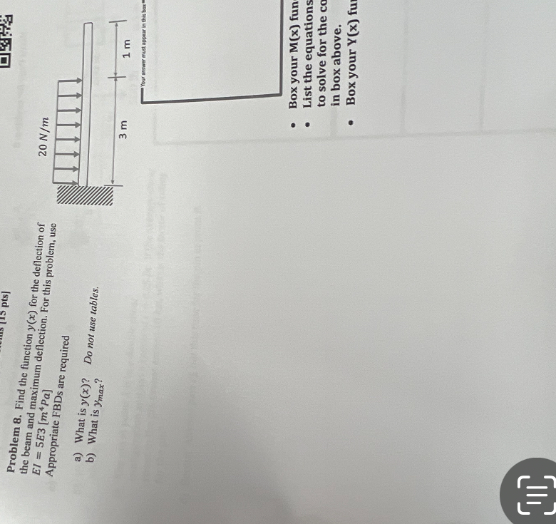 Problem 8 . Find the function y ( x ) for the