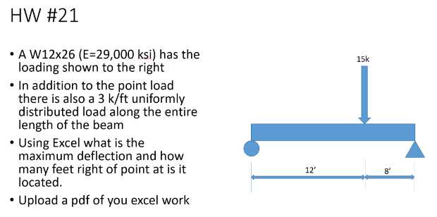 HW \ # 2 1 - A W 1 2 x 2 6 ( E = 2 9 , 0 0 0 ksi