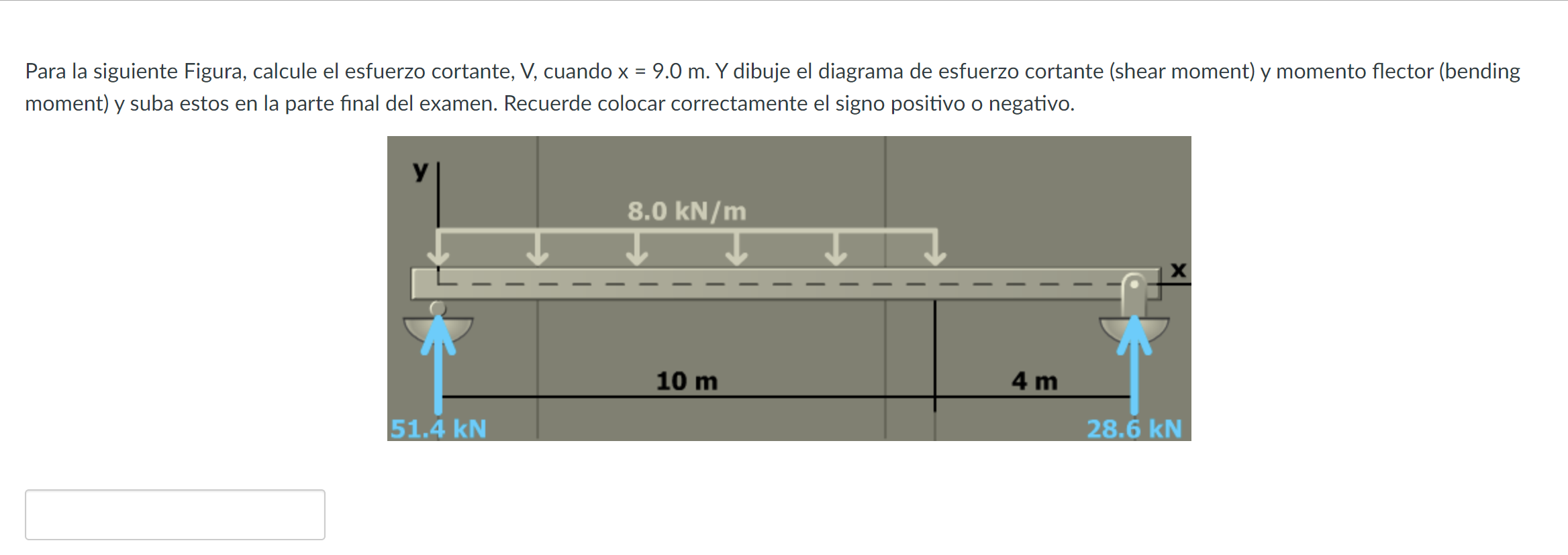 Para la siguiente Figura, calcule el esfuerzo