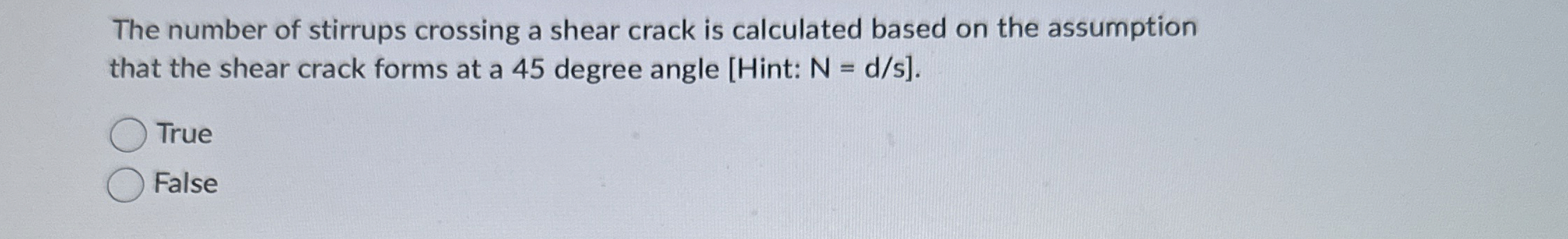 The number of stirrups crossing a shear crack is