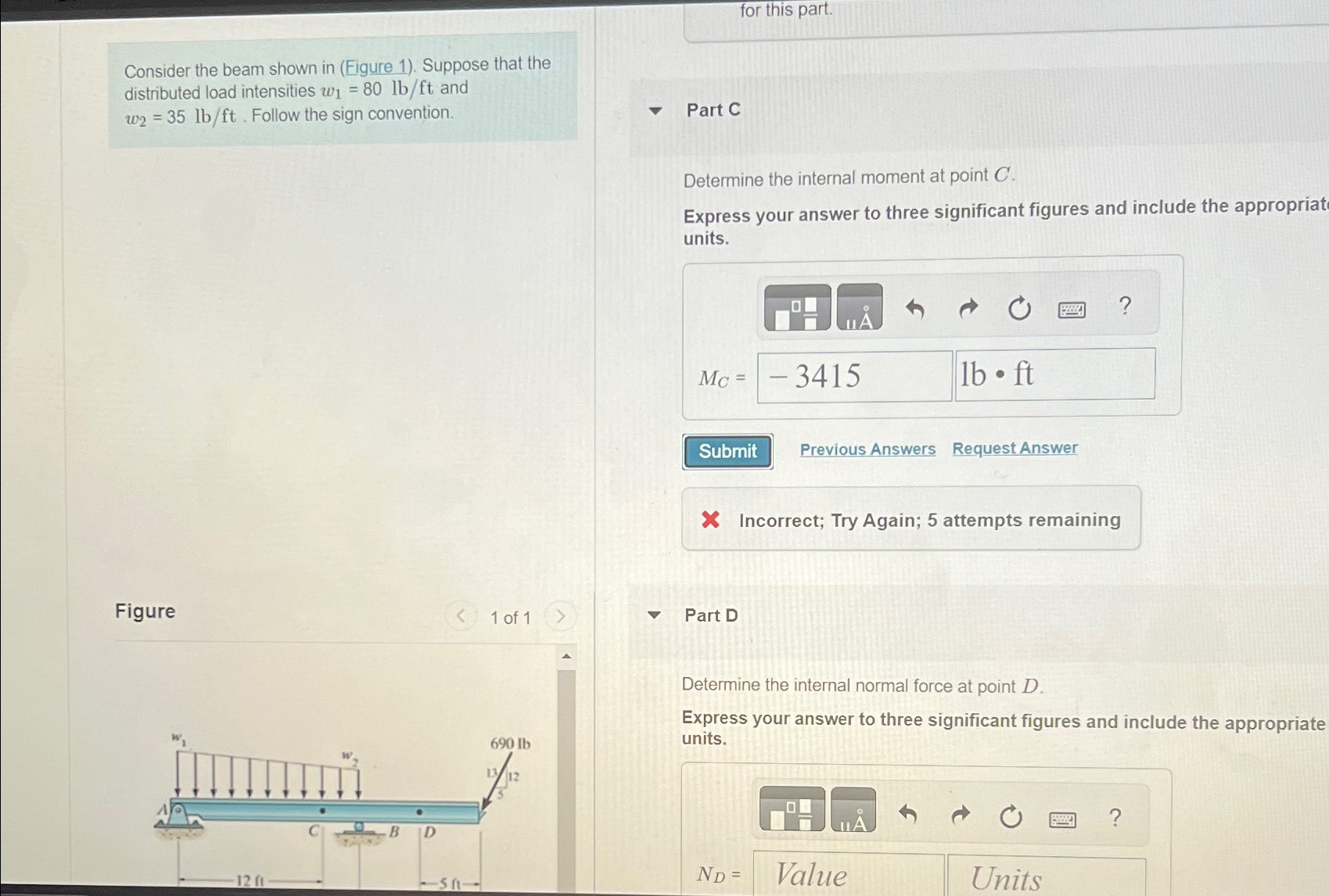 USE SECTION A TO C Consider the beam shown in (