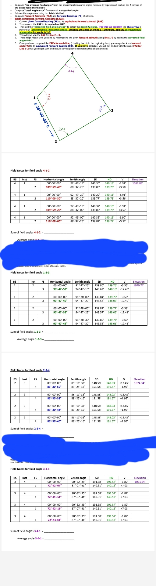 ampute "the average field angle" fram the
