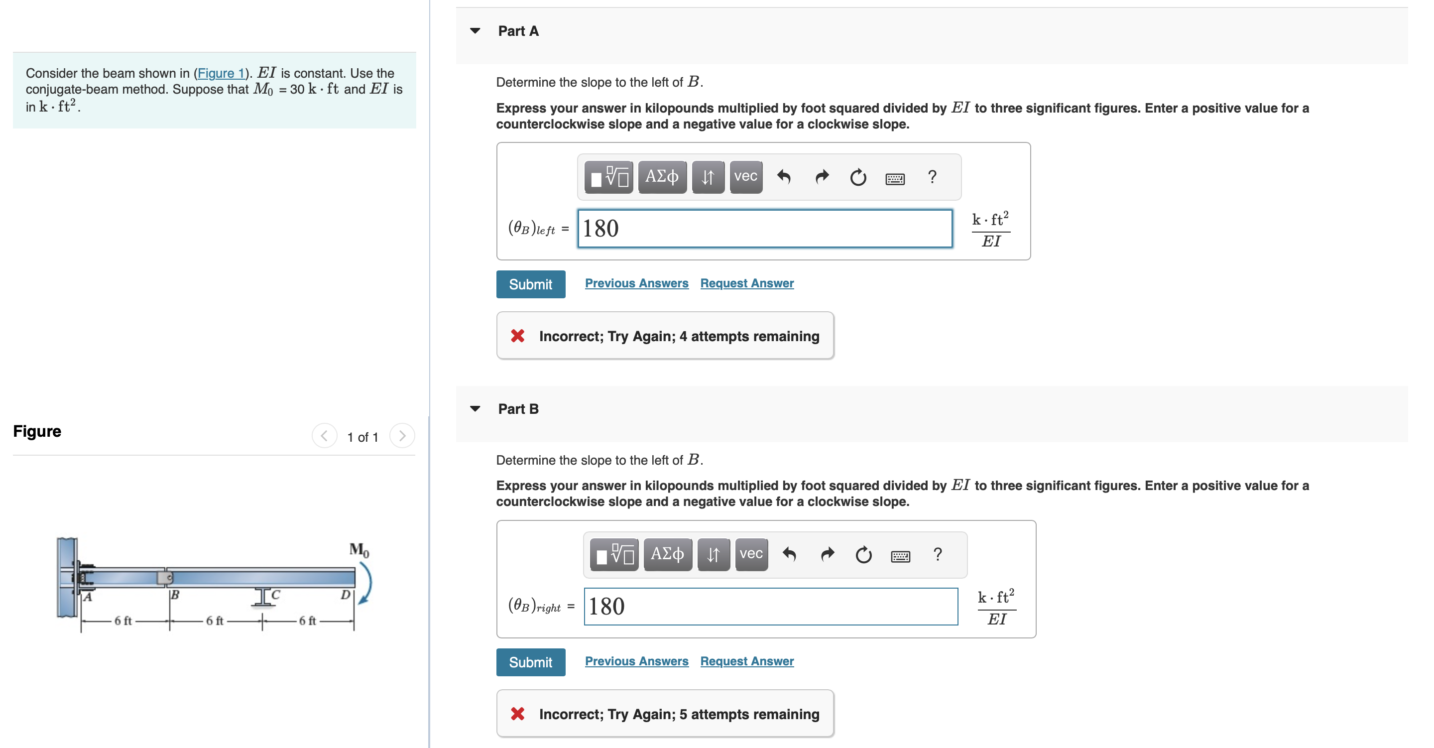 Part A Consider the beam shown in ( Figure 1 ) .