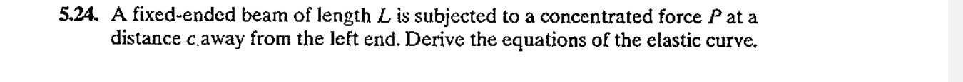 5 . 2 4 . A fixed - ended beam of length L is