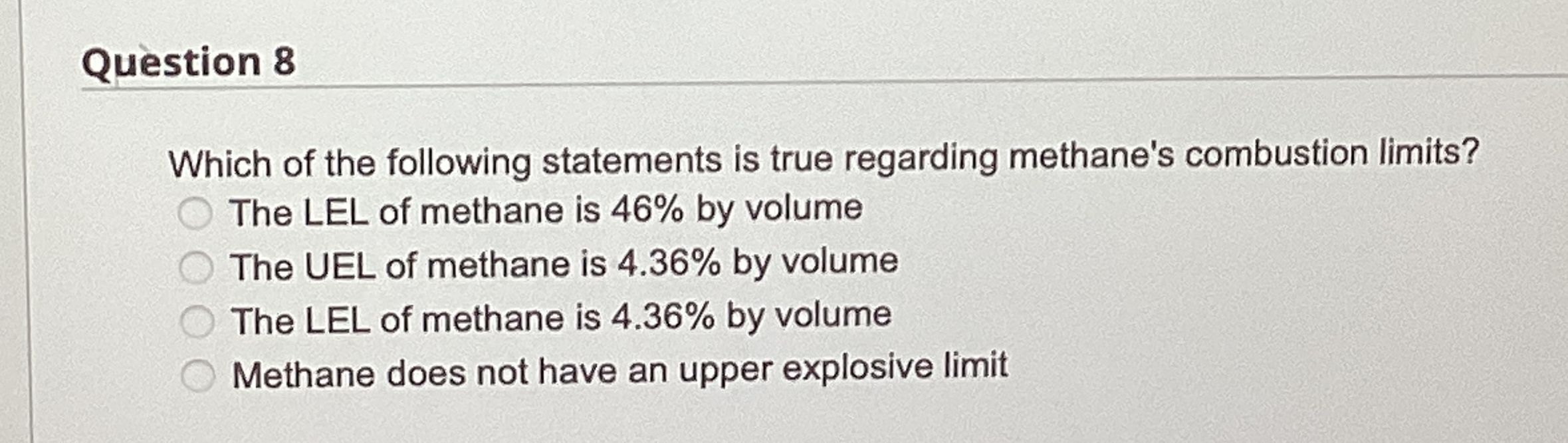 Question 8 Which of the following statements is