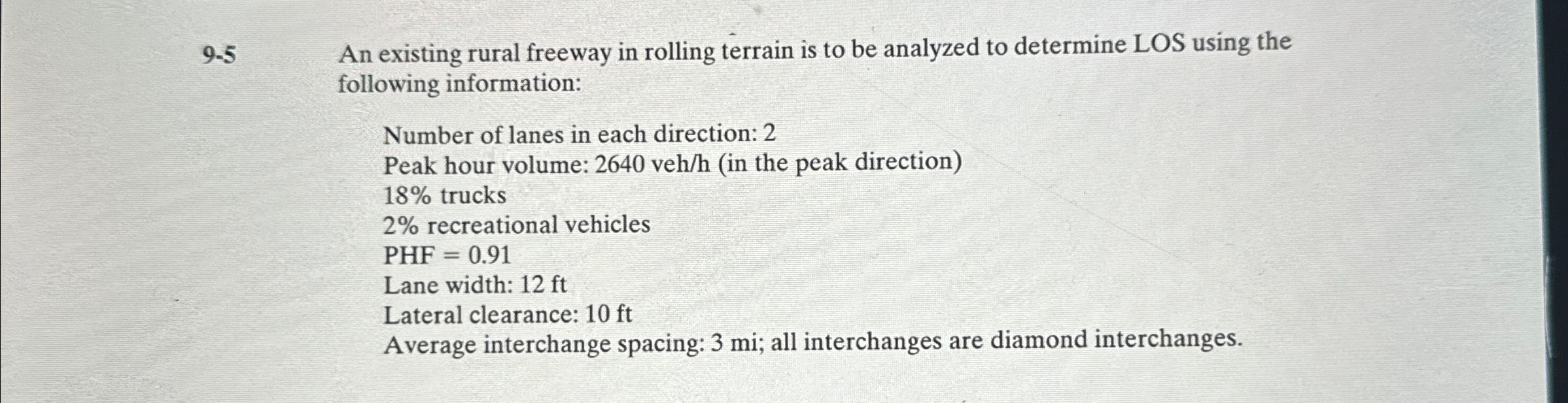 9 - 5 An existing rural freeway in rolling