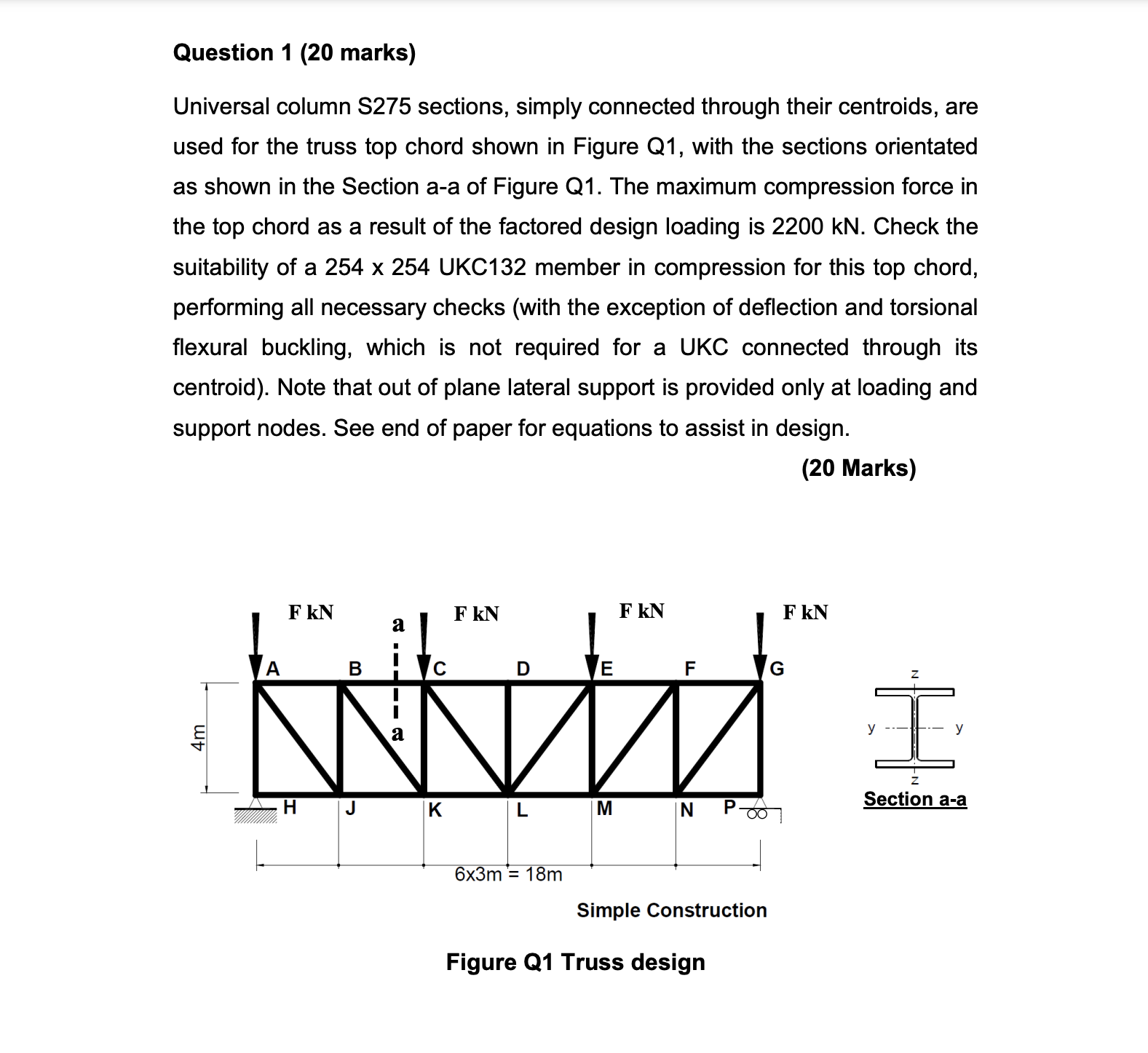 Question 1 ( 2 0 marks ) Universal column S 2 7 5