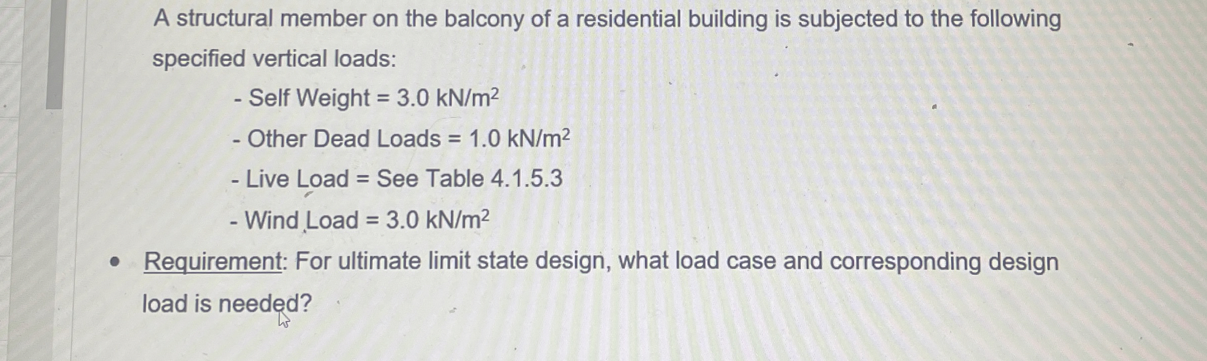 A structural member on the balcony of a