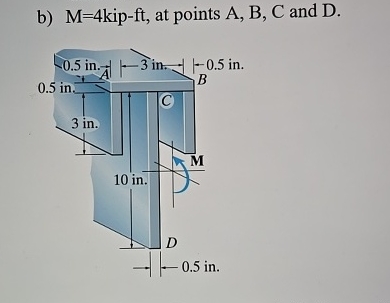 For the given beams determine the stress at the